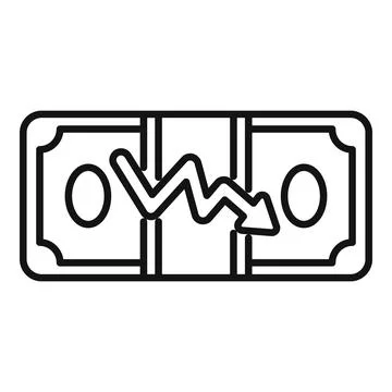 Money loss decrease icon showing financial crisis and inflation Stock Illustration