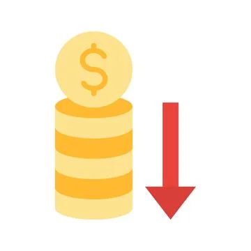 Money Loss icon vector image. Stock Illustration
