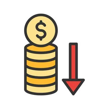 Money Loss icon vector image. Illustrazione stock