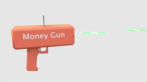 Money machine gun shoots discount Stock Video Pond5