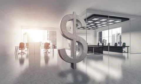 Money making and wealth concept presented by stone dollar symbol Stock Illustration