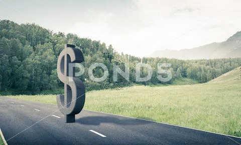 Money making and wealth concept presented by stone dollar symbol Stock Photos