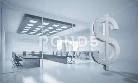 Money making and wealth concept presented by stone dollar symbol Stock Photos
