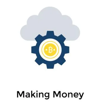 Money making concept, flat icon design Stock Illustration
