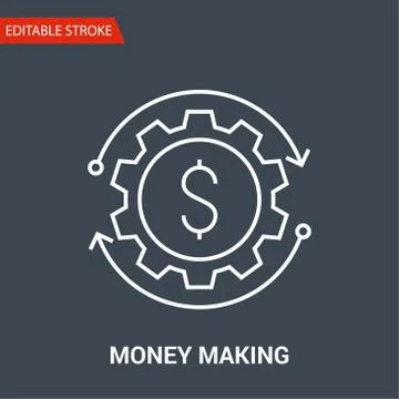 Money Making Icon. Thin Line Vector Illustration Stock Illustration