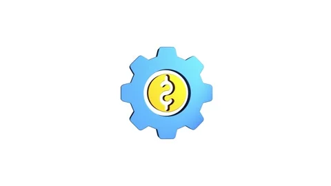Money management 3D rendering rotating gear mechanism wheel for teamwork su.. Видео 313463582