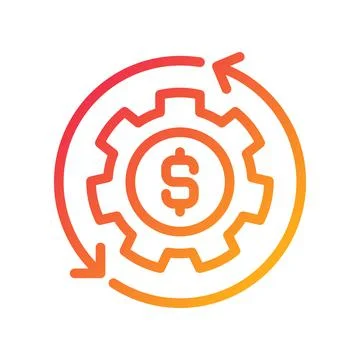 Money management pixel perfect gradient linear vector icon Ilustração Stock