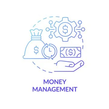 Money management program concept icon 스톡 일러스트