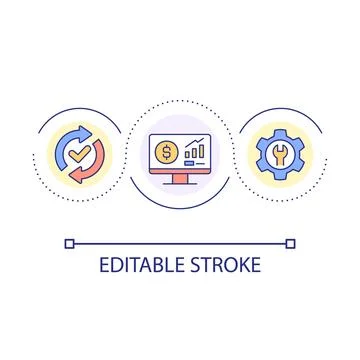 Money management software loop concept icon Ilustración de archivo