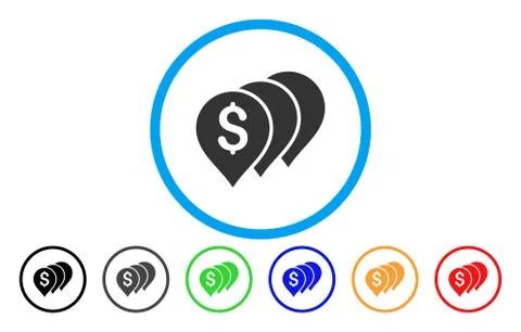 Money Map Pointers Rounded Icon イラスト素材