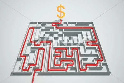 Money maze. Stock Illustration