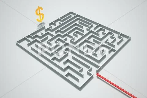 Money maze. Stock Illustration