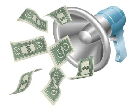 Money megaphone Stock Illustration