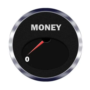 Money meter reading zero Stock Illustration