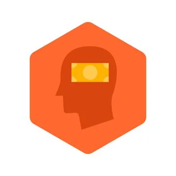 Money Mind Hexagonal Icon Stock Illustration