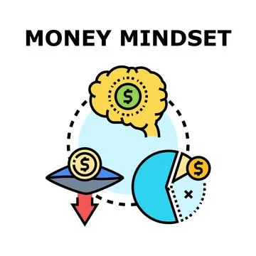 Money mindset developing financial literacy and investment strategy Stock Illustration