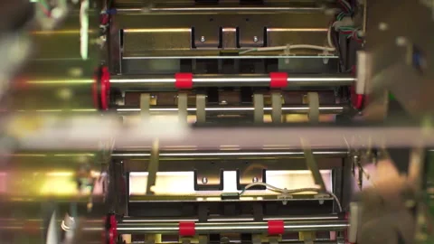 Money moving inside ATM machine. Slow motion, Stock Footage 87831248