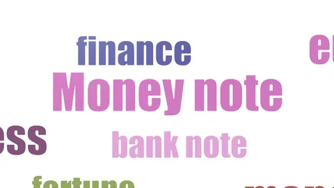 Money Note Wordcloud Animated Isolated On White Stock Footage 107221304