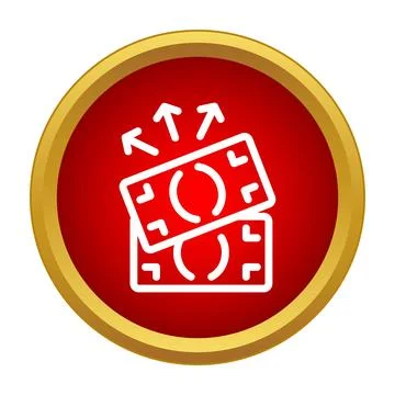 Money notes distributing cash transfer spending icon Stock Illustration