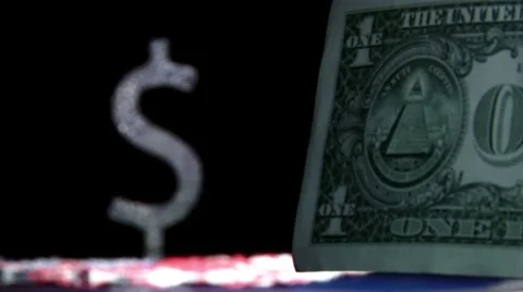 Money, one dollar and currency symbol Video stock 8854053