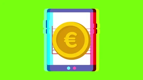 Money online business, computer tablet chart animated green screen Stock Footage 296723845