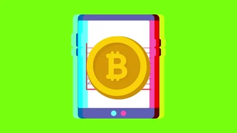 Money online business, computer tablet chart animated green screen Stock Footage 296723902