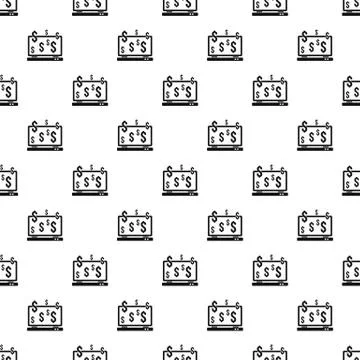 Money online on computer pattern, simple style Stock Illustration