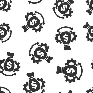 Money optimization icon in flat style. Gear effective vector illustration on  Stock Illustration