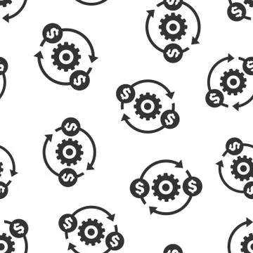 Money optimization icon in flat style. Gear effective vector illustration on  Stock Illustration