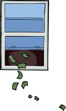 Money Out The Window Stock Illustration