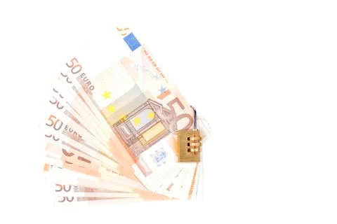 Money with padlock. Foto stock