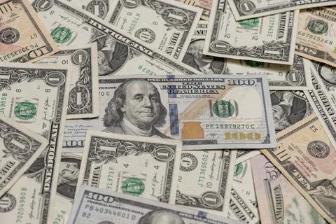 Money pattern background. Rich banking concept. American dollar bills. Curren Foto stock