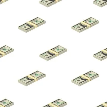 Money pattern isolated on white background. Vector illustration. Illustrazione stock