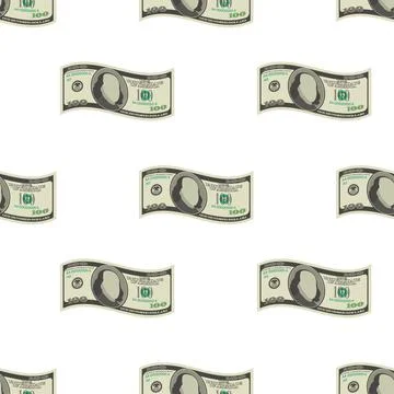 Money pattern isolated on white background. Vector illustration. Illustrazione stock