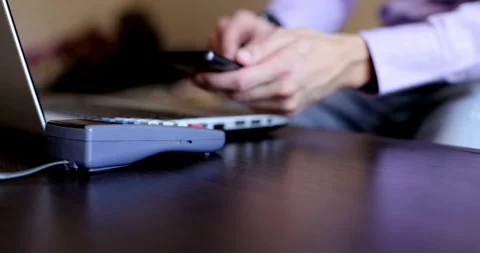 Money payment concept pay macro credit transaction commerce banknote bill Video stock 336585662