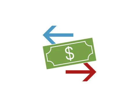 Money payment transfer icon. Vector illustration. Flat design. Stock Illustration