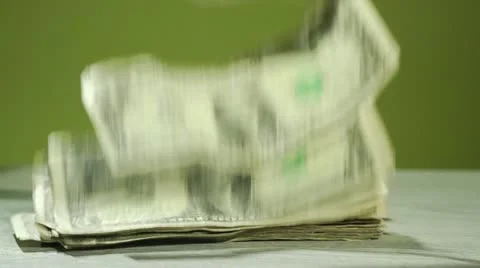 Money Piles Stock Footage