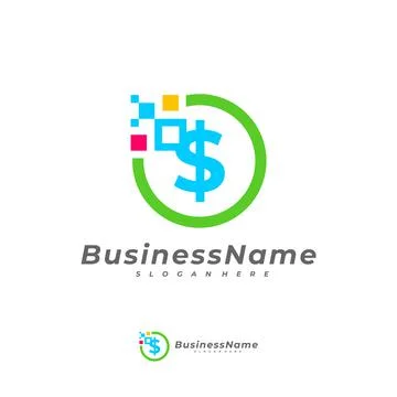 Money Pixel logo vector template, Creative Money logo design concepts Stockillustratie