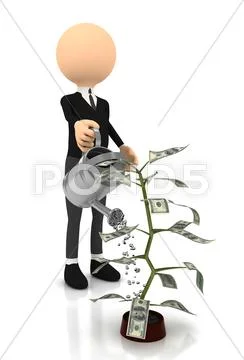 Money plant over white background Stock Illustration