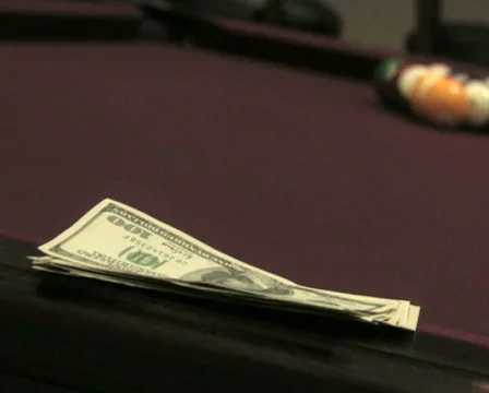 Money on Pool Table 1 Stock Footage 284636
