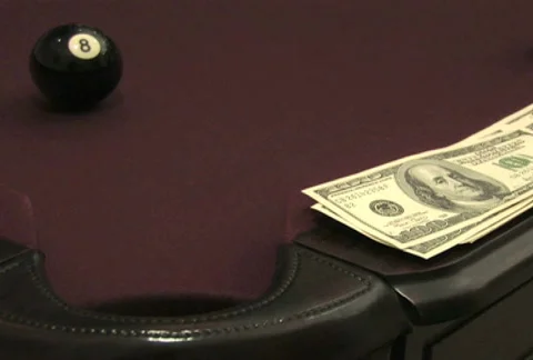 Money on Pool Table 2 Video stock 285648