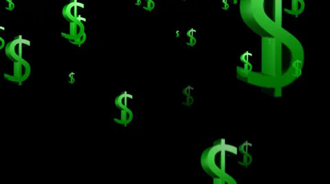Money Pour Down Like Rain Animated | Realistic 3D US Dollar Money Animation 動画素材 38792283