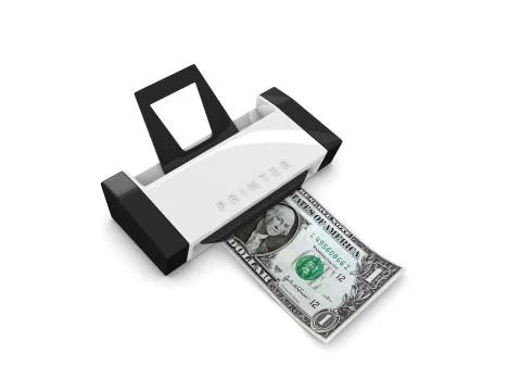 Money printer concept image Stock Illustration