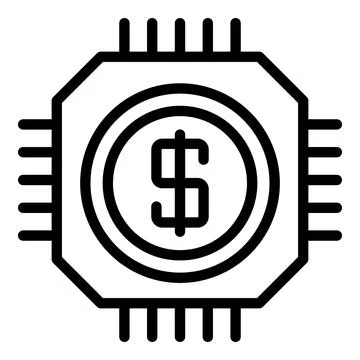 Money processor icon, outline style 스톡 일러스트