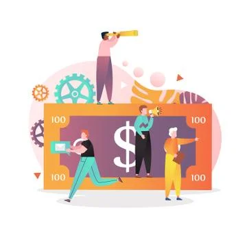 Money promotion vector concept for web banner, website page Stock Illustration