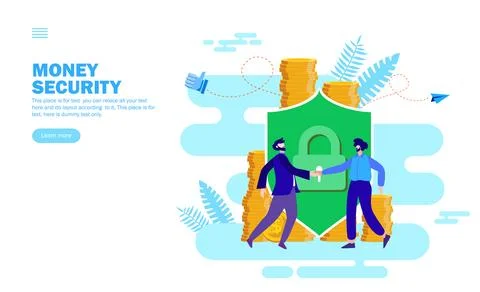 Money protection, security behind the shield Stock Illustration