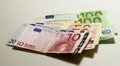 Money pulled on a table (withe background) HD Footage