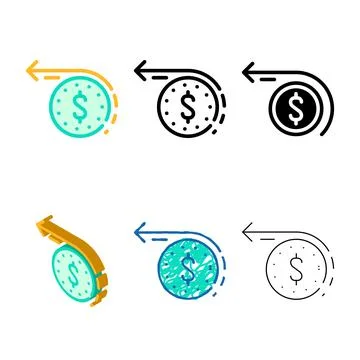 Money purchaise color icon vector flat looks Stock Illustration