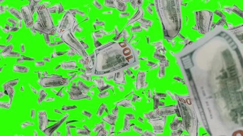 Money rain 100 USD falling down Stock Footage
