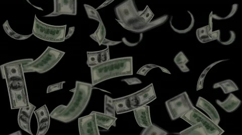 Money Rain Dollar Loopable Black Backgro Stock Video Pond5